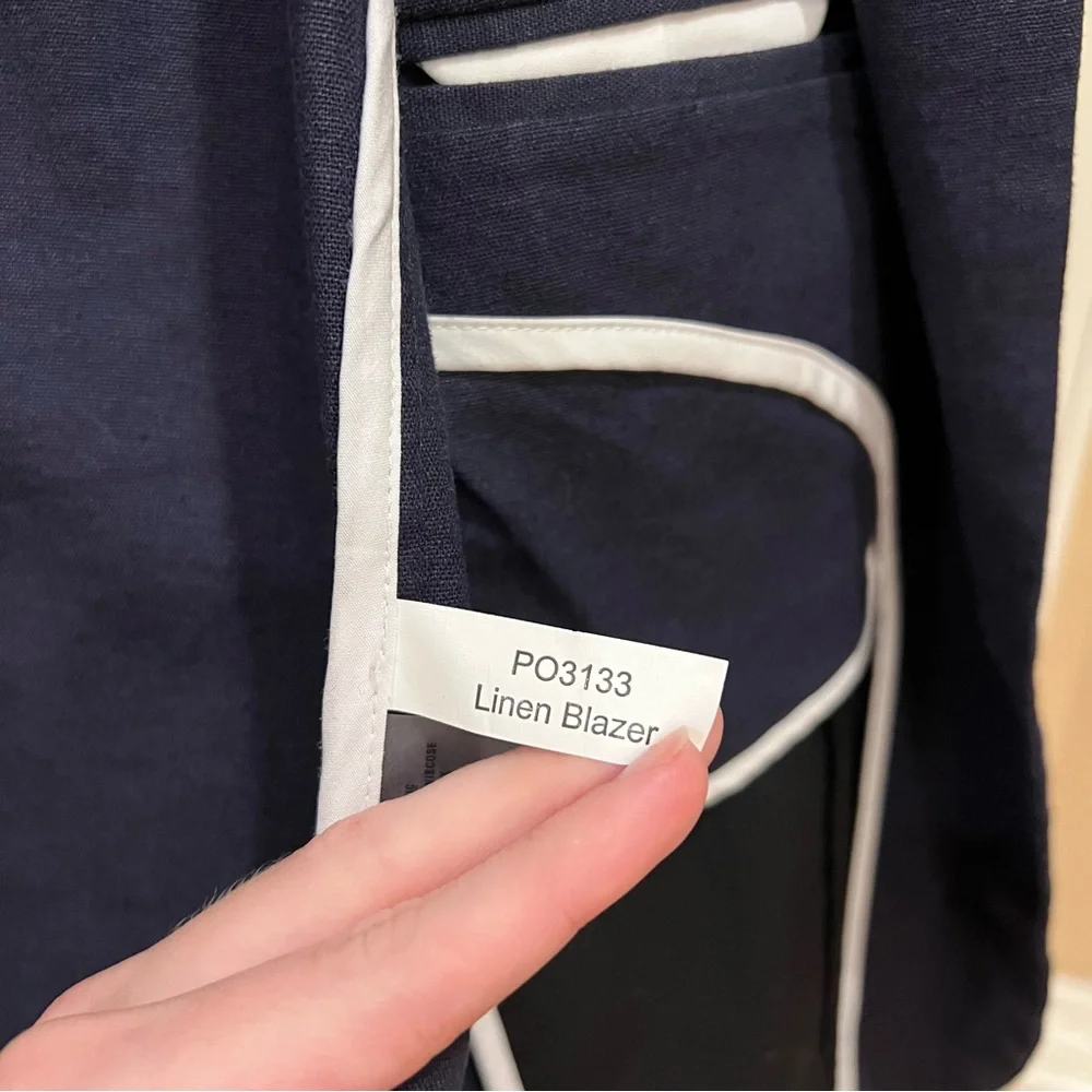 NEW State & Liberty Unstructured Linen Blazer Navy Blue 44 Performance Sport